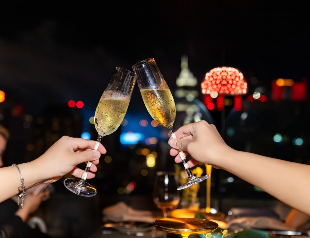 Shri Rooftop Bar: Gaze out over the sparkling Saigon skyline to toast your mindful journey
